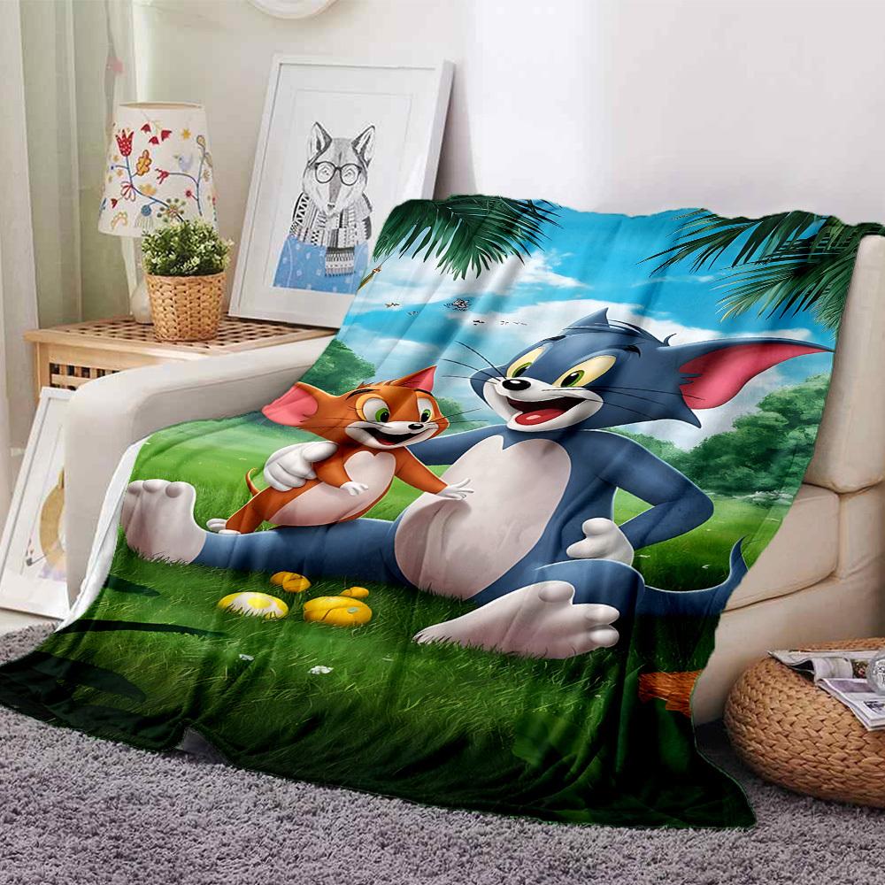 

1pc Tom and Jerry Flannel Blanket Soft Warm Throw for Home, Office, Travel, All-Season Cozy Bedding Gift L1419 80cmx120cm(31inx47in)