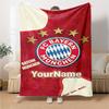 Bayern Munich Personalized Text Blanket Multi-purpose Customizable Blanket Soft Warm Cozy for Nap Bed Office Picnics Four Seasons Universal