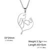 Teamer Cat Kitten Pendant Necklace Stainless Steel Pet Animal Necklace Cute Funny Cat Daily Jewelry for Women Girls No Rust