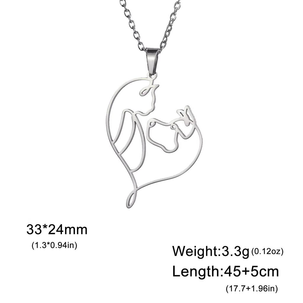 Teamer Cat Kitten Pendant Necklace Stainless Steel Pet Animal Necklace Cute Funny Cat Daily Jewelry for Women Girls No Rust