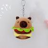 New Kapibala Capybara Keychain Car Couple Backpack Pendant Cute Pink Hamburger Capibala Capybara Plush Keychain Doll