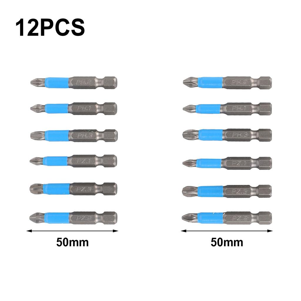 Nutdrivers Screwdriver Bit Portable Set 1/4inch 12Pcs 50mm
