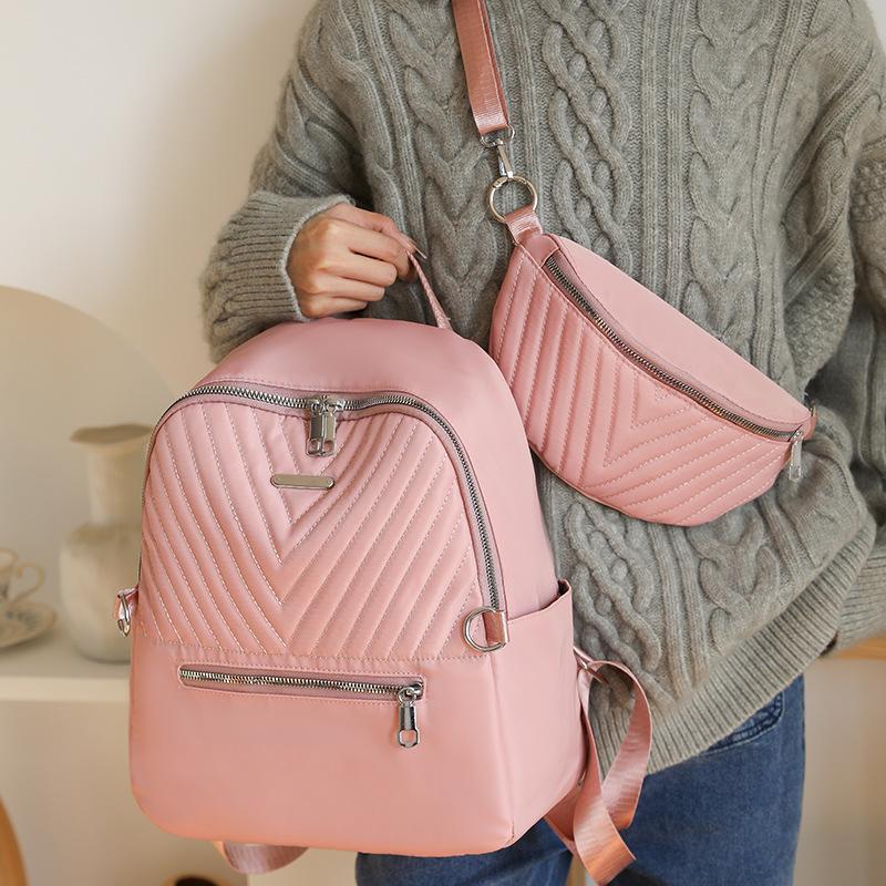 Student Solid Color Backpack Short-Distance Travel Bag Women's Bag