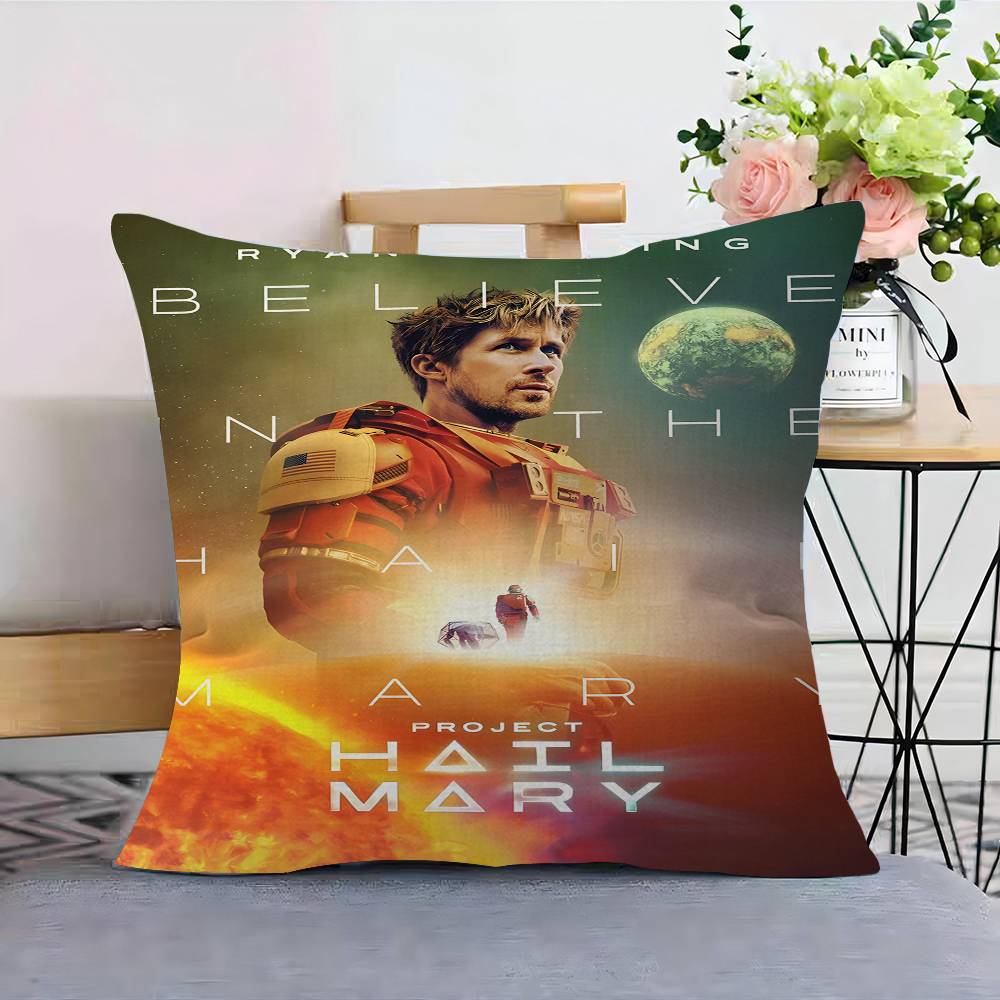 Ryan Gosling Movie Project Hail Mary  Pillow Covers Sofa Decorative Home Doublesided Printing Short Plush Cushion Cover