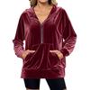 Herbst Winter Neu Europäische und Amerikanische Kleidung Kapuzenpullover Langärmlig Mode Koreanischer Samt Top