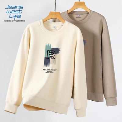 JEANSWEST LIFE Herrar Tungviktig Sweatshirt med Rund Hals