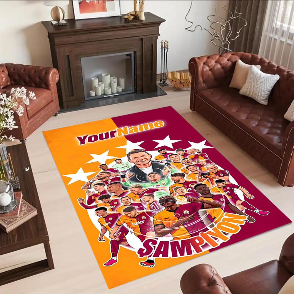 Galatasaray 315 Personalized Text Area Rug Perfect for Bedrooms Living Rooms Hallway Entryway Anti-slip Rug Office Home Decor