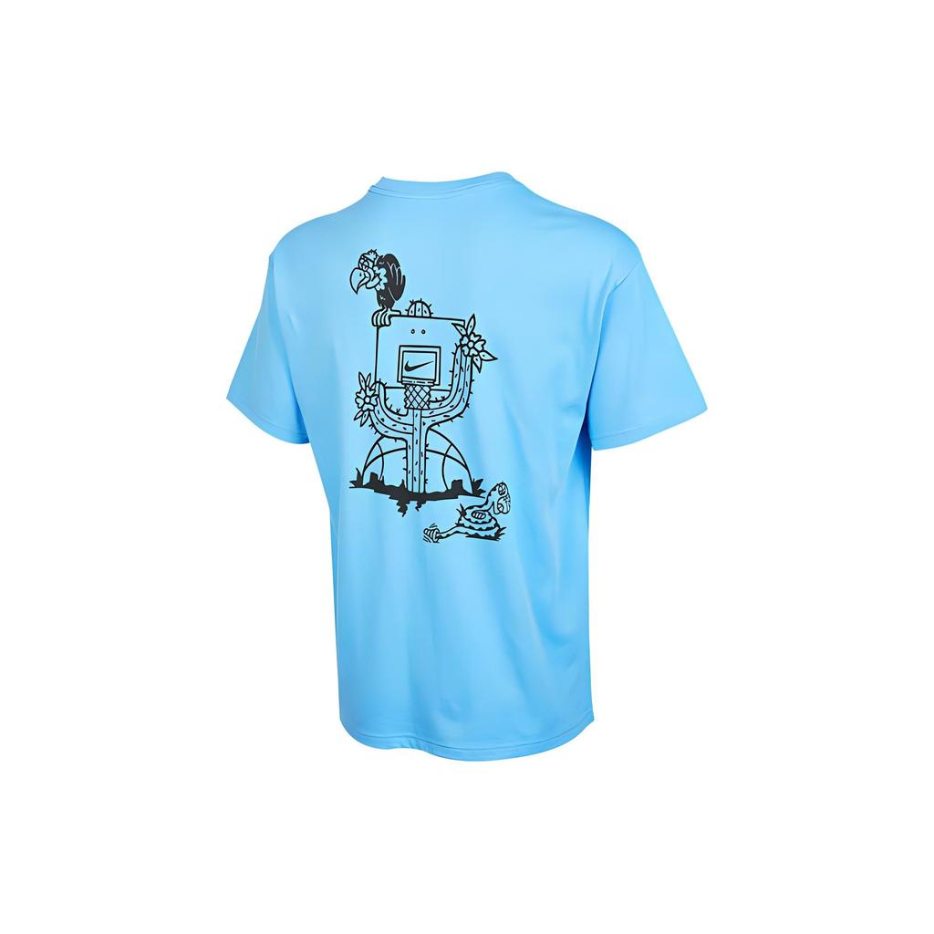Nike T Shirts Men's Blue Crew Neck Moderate Straight Fit DR8915-412