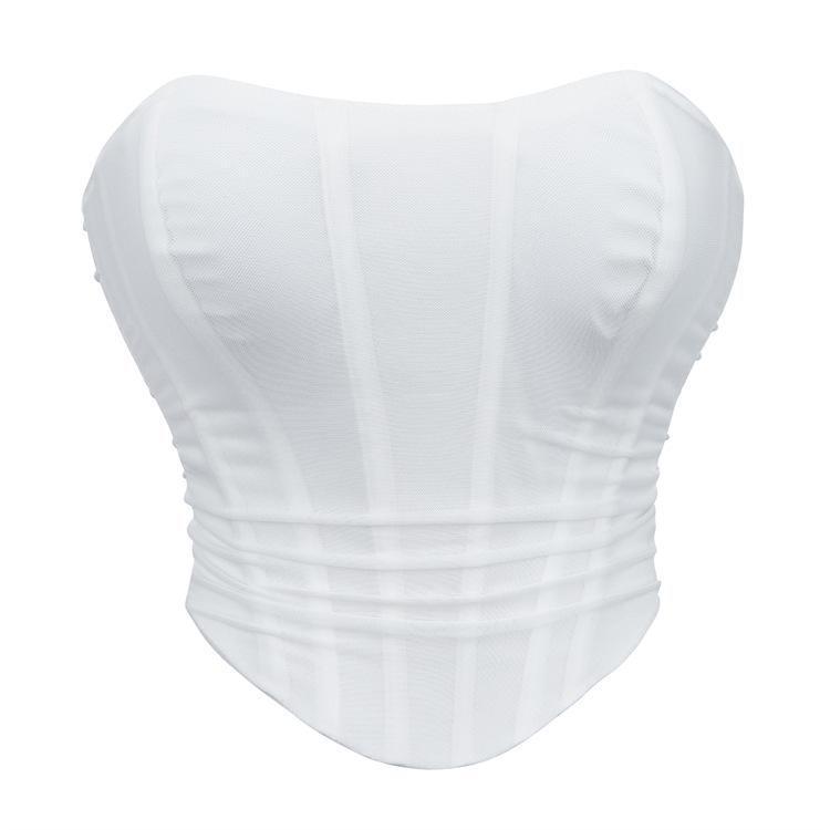 Black Mesh Breathable Elastic Tube Top - Sexy Chest Support