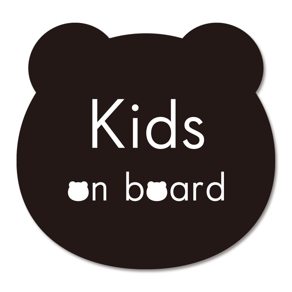 

SignStore Bear Kids on Board Sticker 12cm x 12.5cm Multicolor Vinyl Made in Japan sticker_car_natural_11_Kids (Black) чёрный