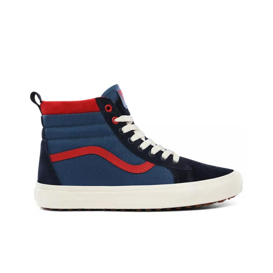 Vans Sk8 Fabric Versatile Comfortable High-Top Skate Shoes Unisex Sneakers Blue Red VN0A4BV72UP