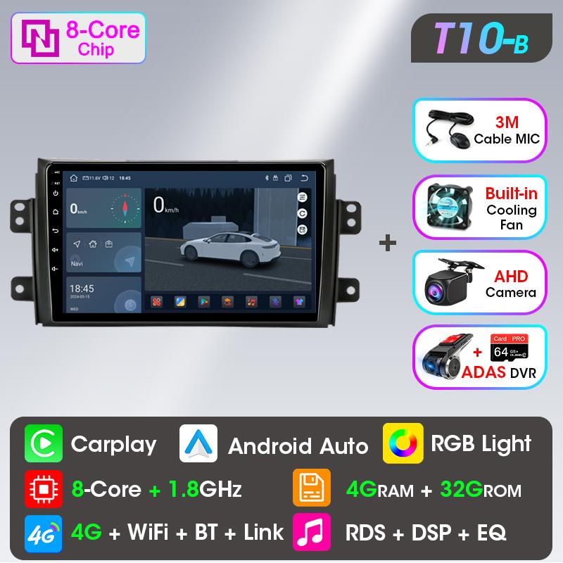 Srnubi 2Din Android autoradio pour Suzuki SX4 2006-2013 sans fil Carplay Android Auto lecteur multimédia Navigation GPS unité centrale