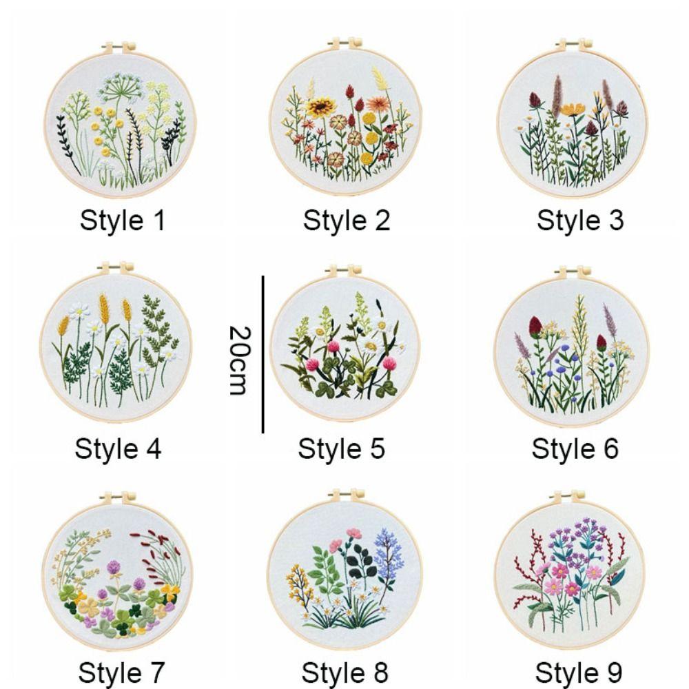 Floral Patterns Flower Embroidery Kit DIY Embroidery Set Home Decor Cross Stitch Set  Beginner