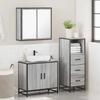 3 piece bathroom furniture set gray Sonoma particle board