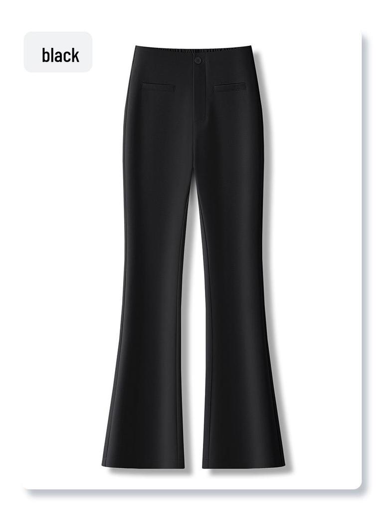Sommer 2025 Damen High-Waist Schwarze Micro-Flare Anzughose: Stretch, Schlankmachend und Lässiger Fall