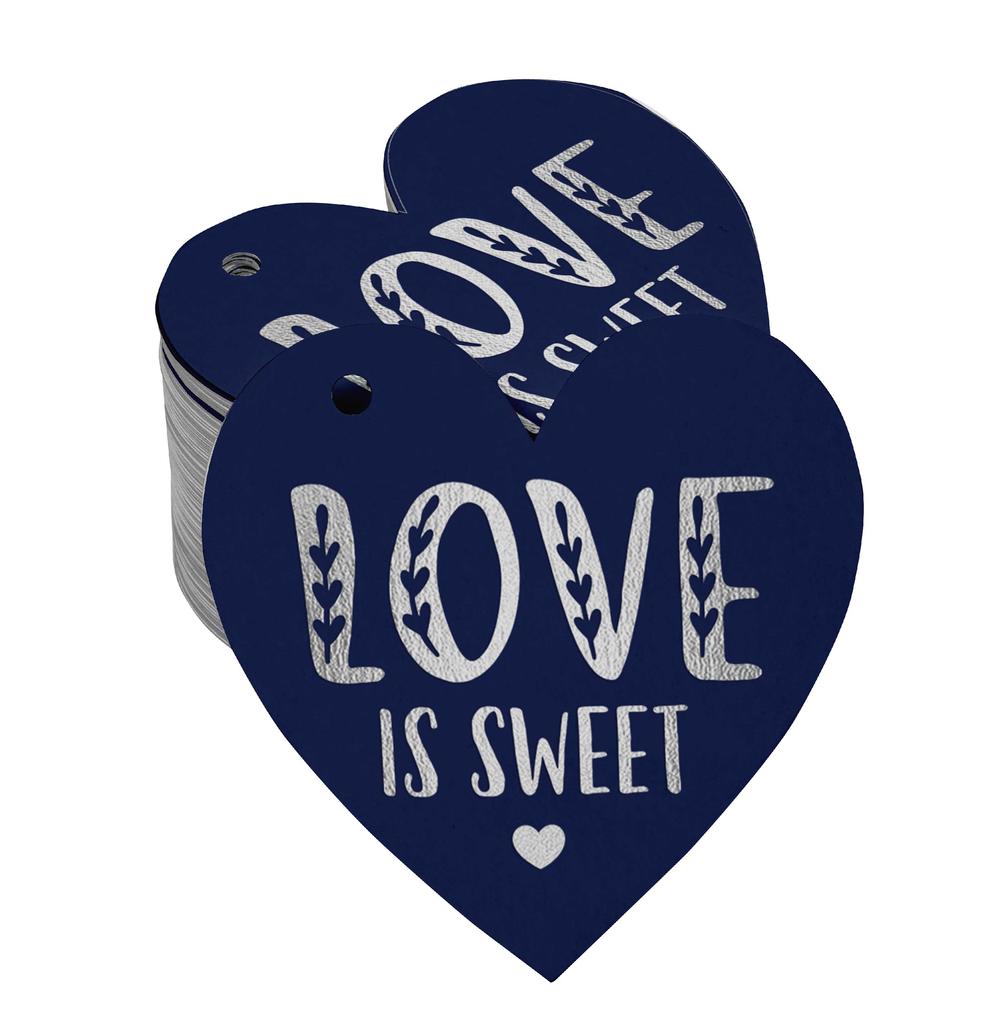 Inkdotpot 100 Pack Real Silver Foil Paper Tag Love Is Sweet Wedding Favor Hang