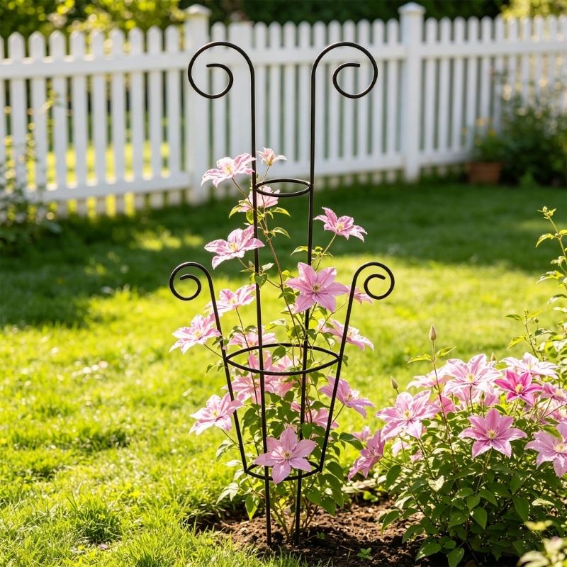 Heavy Duty Metal Flower Trellis 76cm Tall Plant Support Frame Stand For Potted Plant Hanging Baskets Garden Decoration
