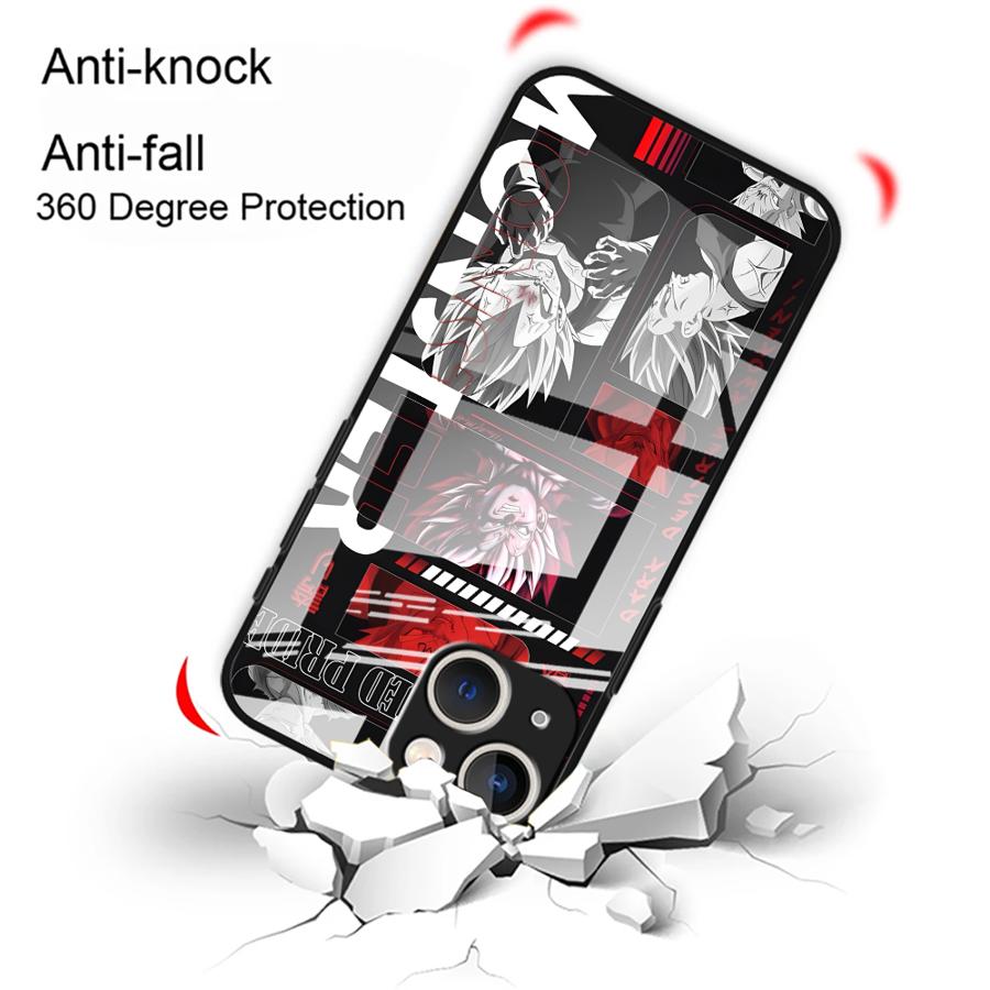 D-ragonS B-allS Goku Logo Case for iPhone 17 Pro Max 13 Air 12 XR 14 8 16 15 Plus 11 Glass Phone Cover