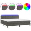 VidaXL Sommier à Lattes de Lit avec Matelas et LED, Lit Rembourré avec Tête de Lit, Lit Double, Lit Adulte de Chambre, 3134424