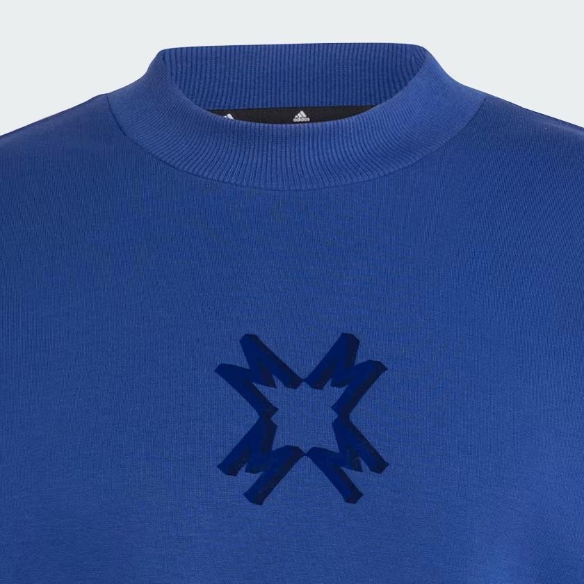 Adidas Manchester United SS24 Collection Logo Fashion Team Crest Crew Neck Long Sleeve Sweatshirt Men Sweatshirt Blue IT4191