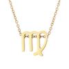 Creative Zodiac Pendant 18K Gold Stainless Steel Necklace