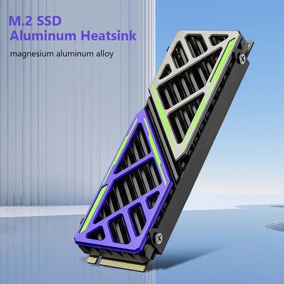 NVME NGFF Radiator Magnesium Aluminum Alloy PC Efficient Cooler with Thermal Silicone Pad M.2 Heatsink Cooler for PC/PS5