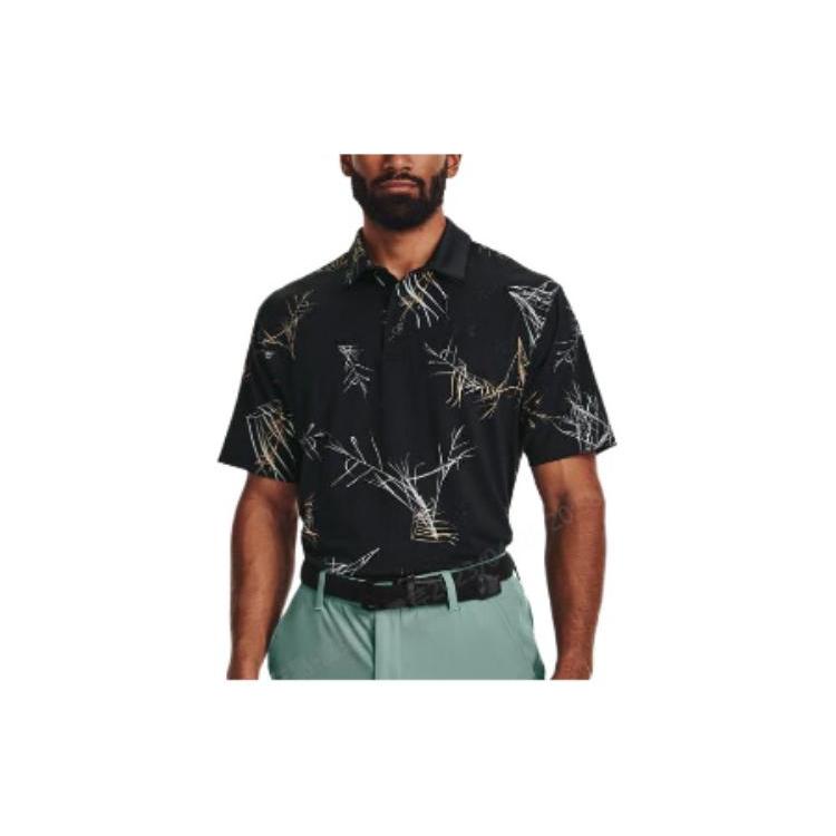 Under Armour Polo Shirts Men's Black Polo Collar Moderate Straight Fit 1327037-052