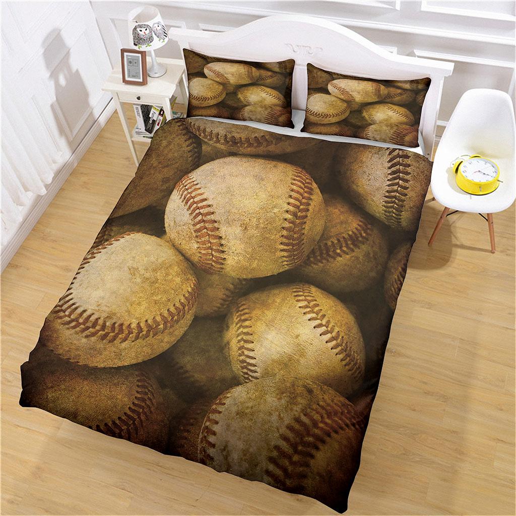 Collections For Children 3D Sports Baseball Bed Duvet Cover Collection Queen Twin Size Bedding Collection Single King Soft Polyester Quilt Cover