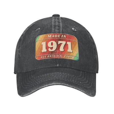 Op Maat Gemaakt Katoen Gemaakt In 1971 Verjaardag Baseballpet Dames Heren Ademend Papa Hoed Streetwear