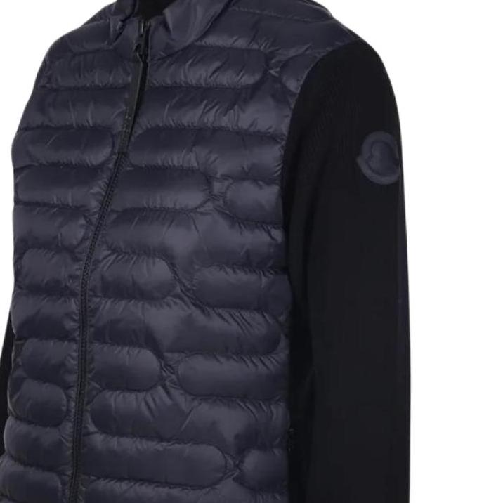 Moncler Gänsedaunen Strick Langarm Reißverschluss Jacke Unisex Jacken Schwarz 9B00028M1367999