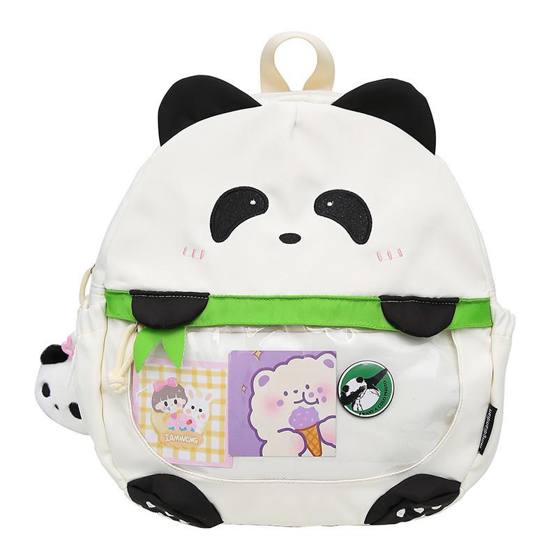 Cartoon Plush Panda Backpack With Bring The Same Panda Pendant Children For