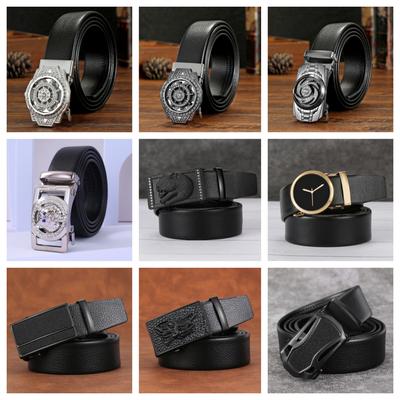 Belt Men'S High-End Automatic Iron Button Head Decoration, Belt Men'S Casual Stall Belt