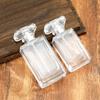 Transparent Glass Perfume Decanter with Press-Type Spray, 50/100ml, Flat Square Bayonet Design