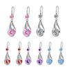Yousheng 1 Pair Drop Earrings Cubic Zirconia Waterdrop Shape Long Earrings Lightweight Smooth Surface Hook Earrings Banquet Dance