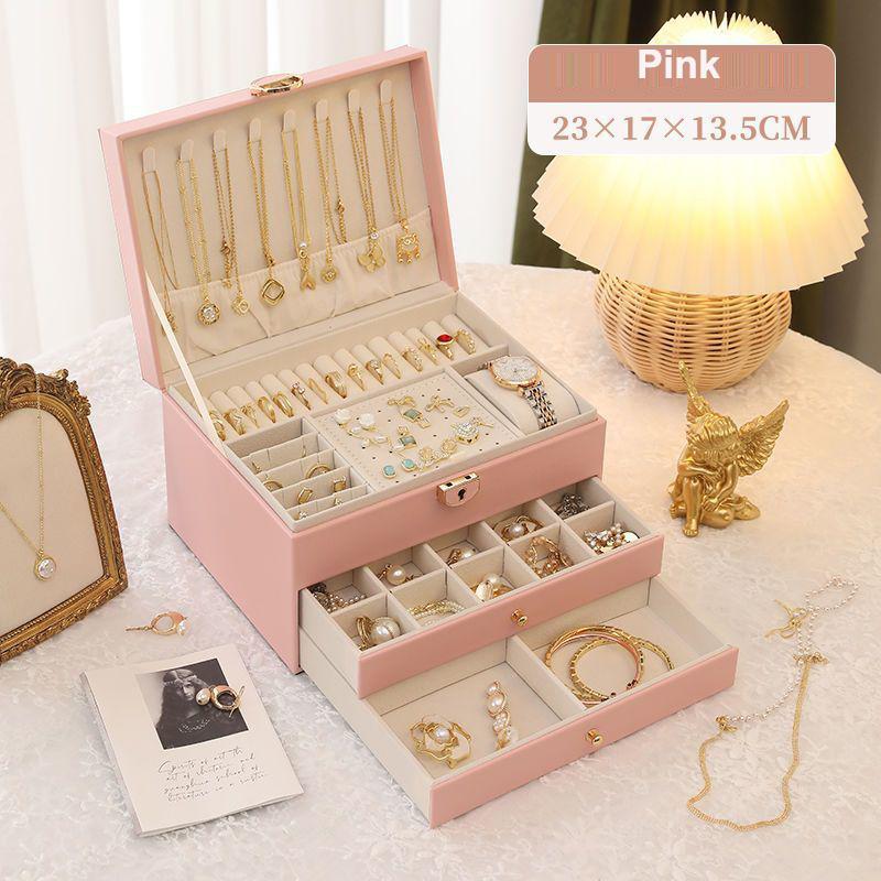 Portable Multi-Functional Home Decoration Storage Box Earring And Jewelry Preservation Box Special Storage Box Fit For Ladies' Item