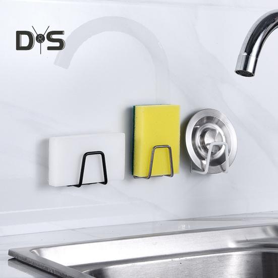 3Pcs Sponges Holder Punch Free Good Load Capacity Stainless Steel Sponges Drain Drying Rack