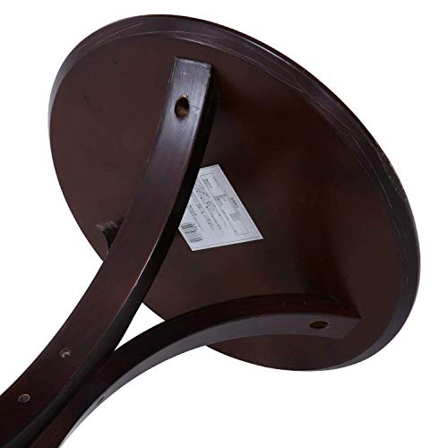 Fuji Boeki Side Table/Nightstand, Round, 40cm Wide X 40cm Deep X 54cm High, Dark Brown, Natural Wood, Assembly Required, 77662