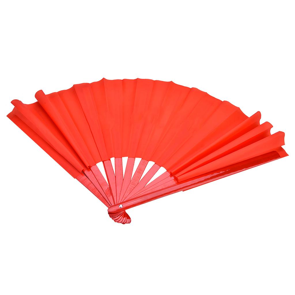 Tai Chi Martial Arts Kung Fu Bamboo Silk Dance Pratice Training Performance Fan (Red Rib)