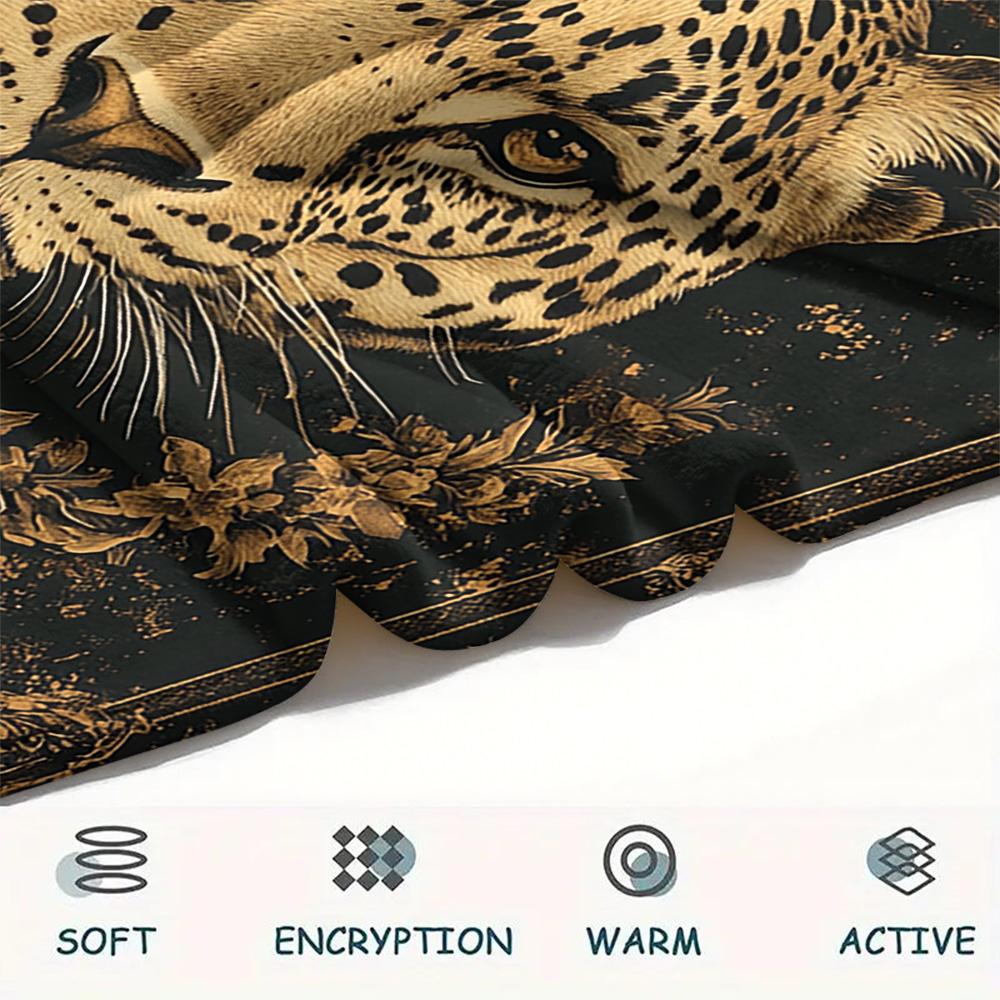 Leopard Print Flannel Blanket, High quality Comfortable for All Seasons, Home Decor, Warmth and Comfort, Perfect for Christmas Gifts