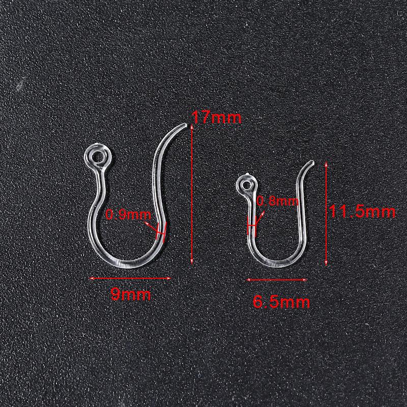 

10-20pcs/Lot 14x18mm Transparent Resin Ear Hook For Jewelry Making Earrings Earring Hook Base Setting DIY Accessories Wholesale
