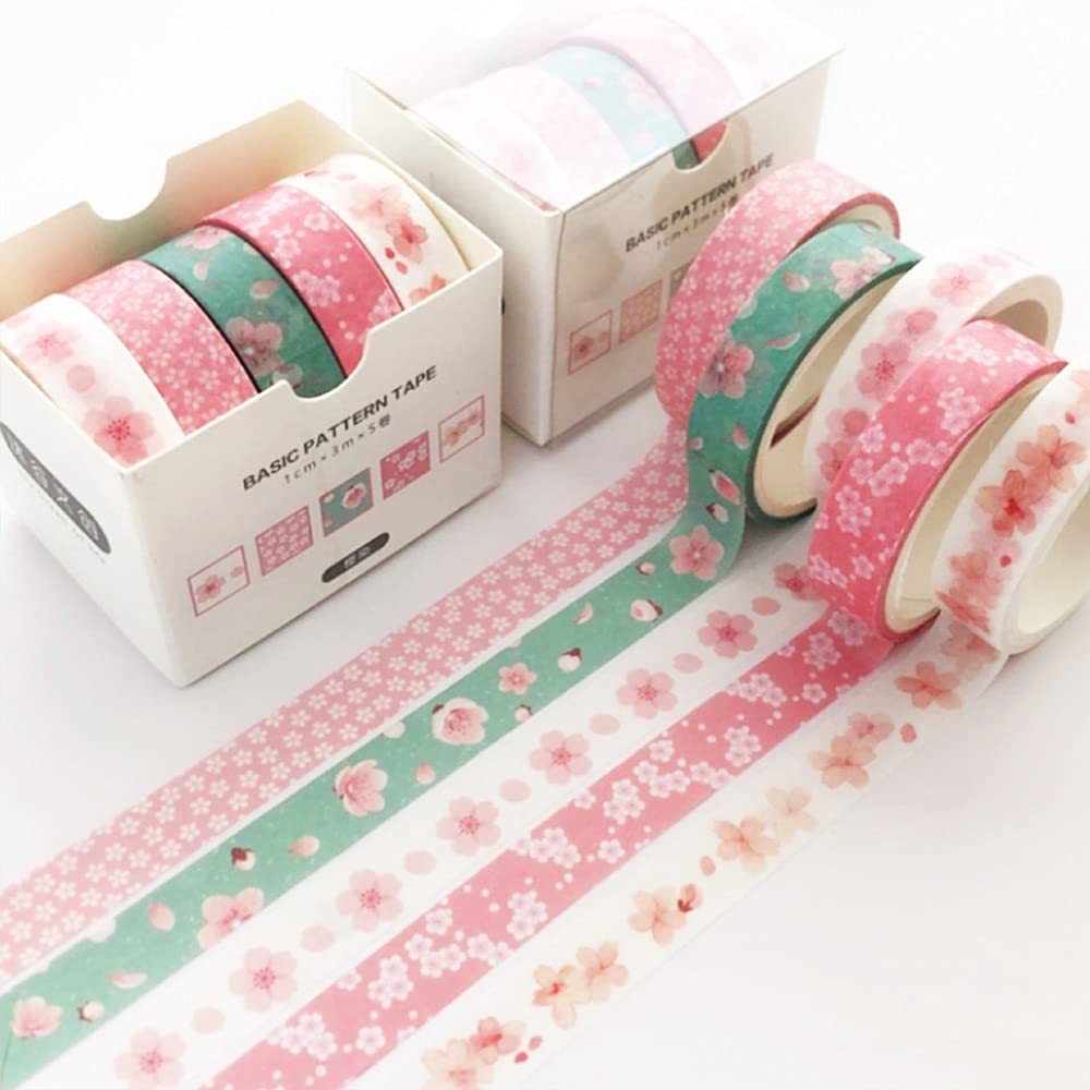 

Japanese Pattern Washi 5 Creative Masking Tape Washi DIY Crafts Blossom Tape, Rolls, Set, Women s Style, Tape, Packaging, (Cherry Dye)