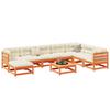 VidaXL Garden Furniture Set 9 Pcs with Brown Cushions Wax Wood Solid Pine 3299586