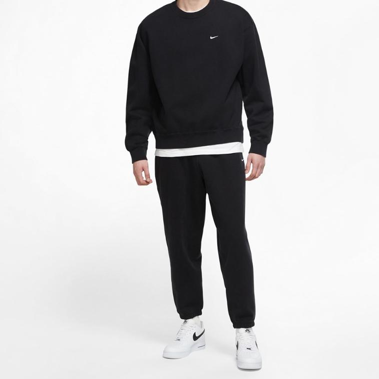 Nike Solid Color Elastic Waist Cuffed Pants Men Bottoms Black CZ5365-010