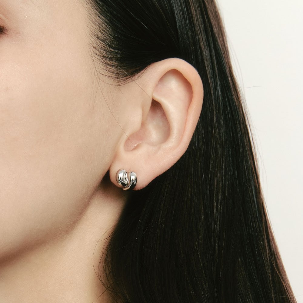 Etreve Silver (W) Tail Duet Love Earrings Hl2E4B207W9Xxx