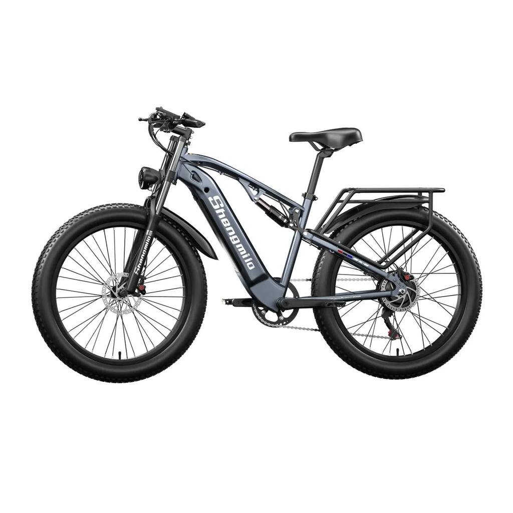 Shengmilo MX05 City Road Electric Bike with Rear Rack, 500W(1000W Peak), 48V17.5Ah, 42km/h, Shimano 7-Speed, Disc Brakes, 26" High-speed Tires E-Bike