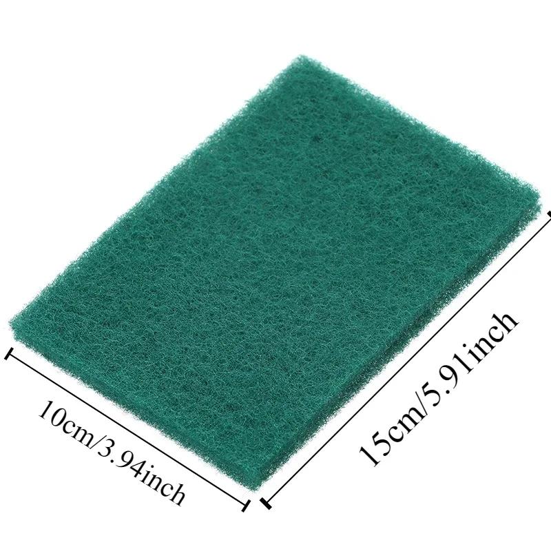 Reusable Green Scrub Sponge Dual Sided Kitchen Sponge Heavy Duty Oil Removal Scratch Free Dishwashing Pot Cleaning Eco Friendly