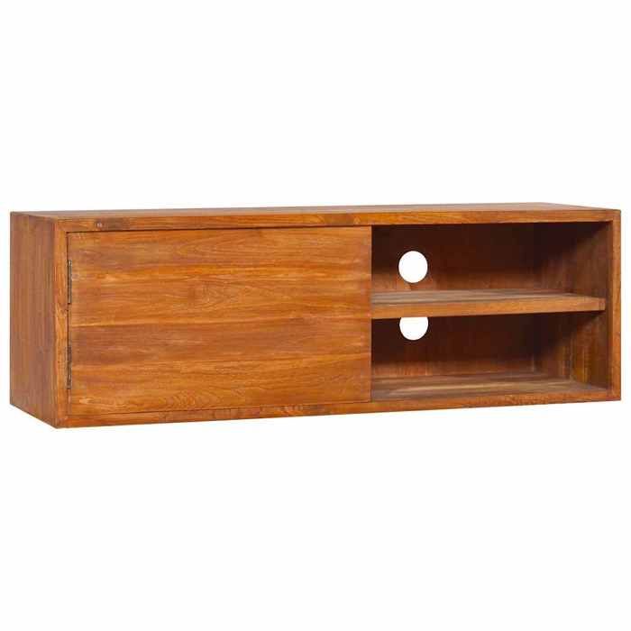VidaXL Meuble TV mural 90x30x30 cm Bois de teck massif