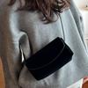 Suede retro small bag women's 2025 new casual niche design shoulder messenger bag commuter small square bag tide