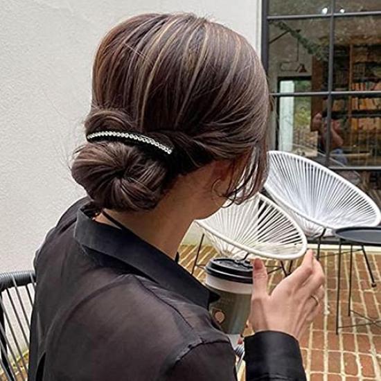 DE Abend Einfaches Haar Empfohlen für Perle und Diamant Schlichtes Design Abend Hochsteckfrisur Kamm EZ_Pfirsich [Büro Hochsteckfrisur] Styling, Anfänger, (2er-Pack) (ZU)