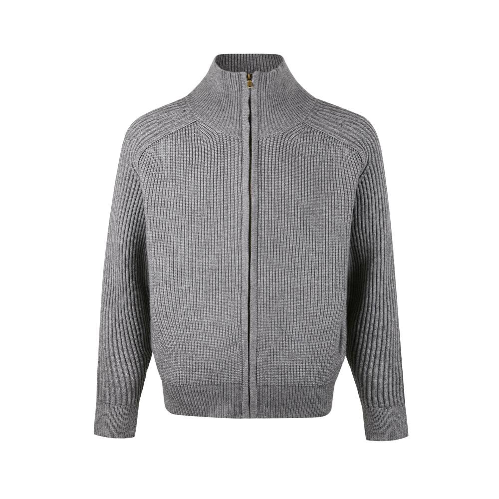 EME Осенний Ретро Свитер на Молнии Повседневный Вязаный с Воротником-стойкой для Поездок на Работу M серый 5690₽